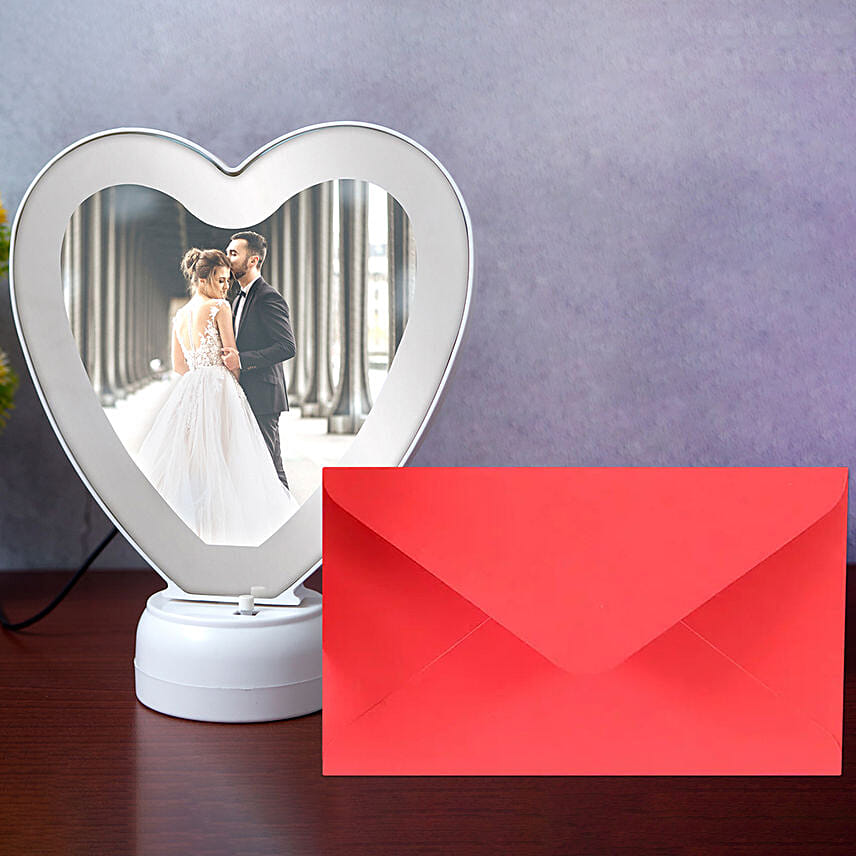 Led Heart Card Heart Shaped Personalised Led With Card Delivery in Singapore - FNP SG