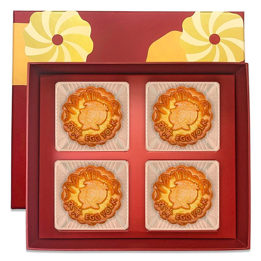 Egg Yolk Bake Skin Mooncakes- 4 Pcs