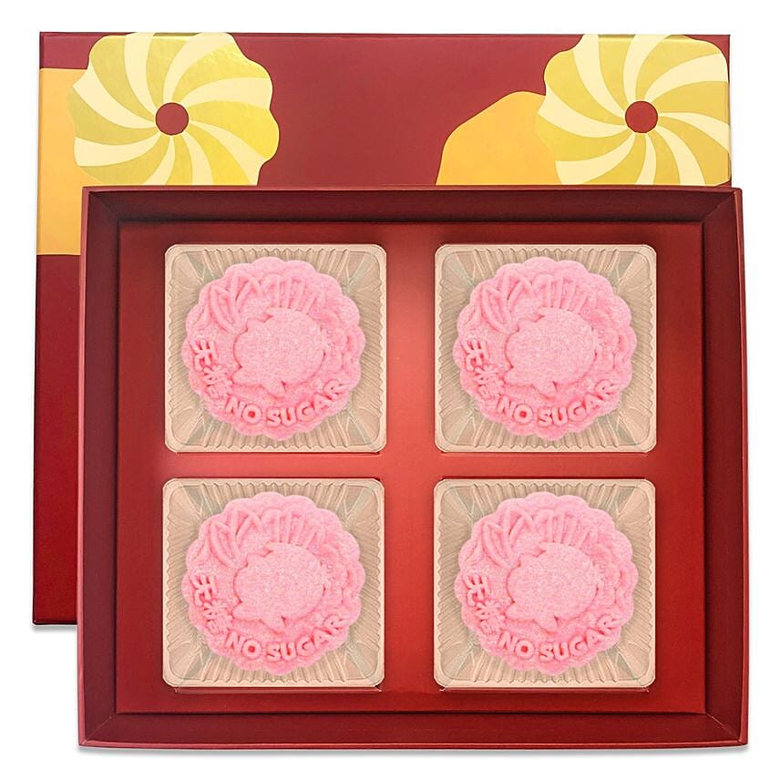 Strawberry Chia Truffle Yolk Mooncakes- 4 Pcs