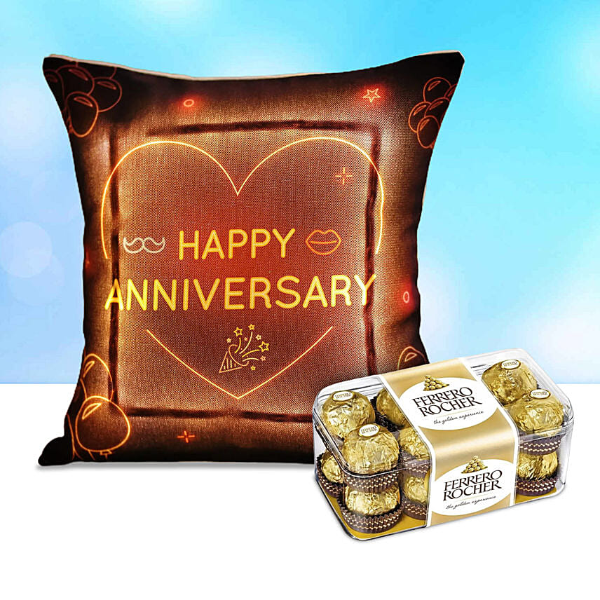 Led Cushion For Anniversary With Ferrero Rocher