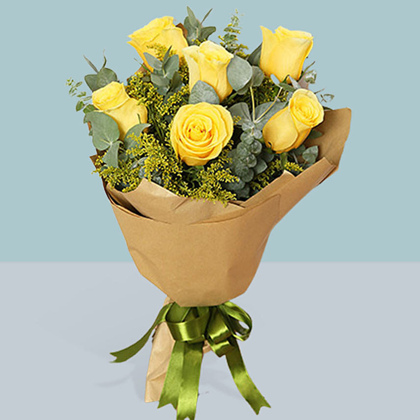 Beautiful Love Bouquet of Yellow Roses