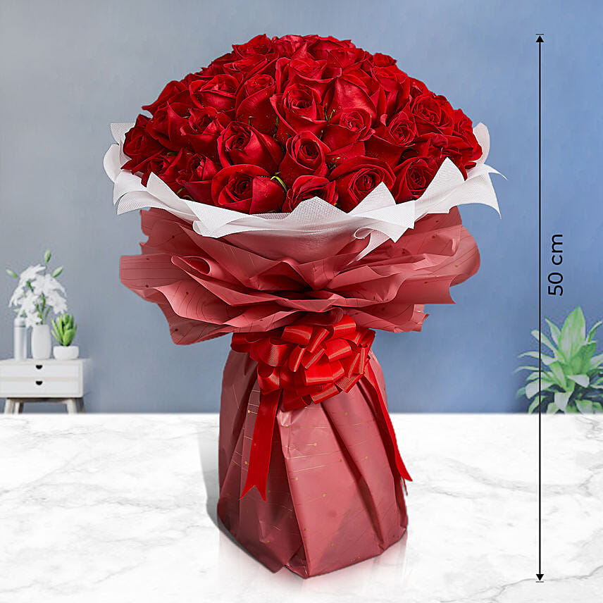 Premium 50 Red Roses Bouquet