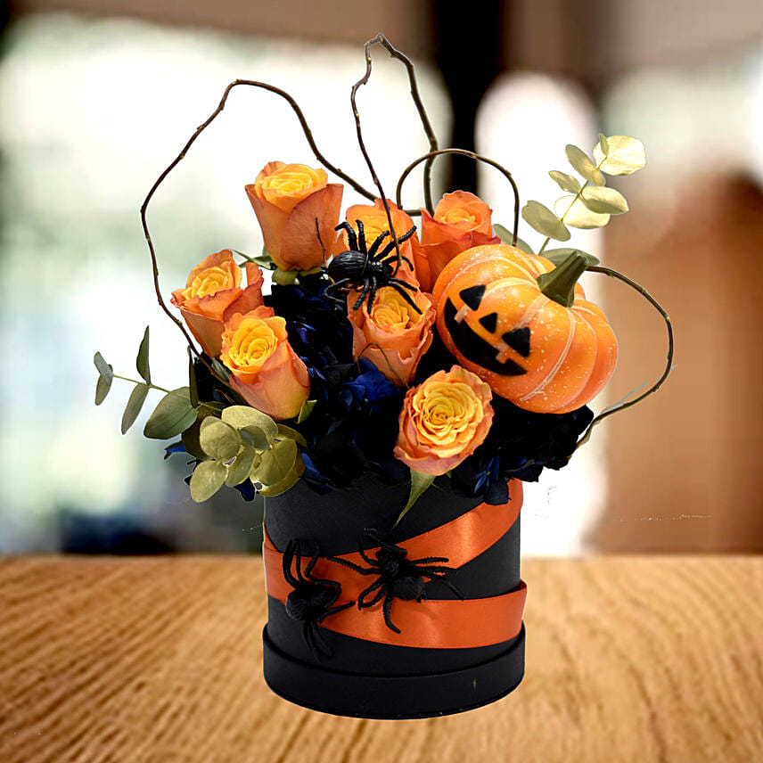 Happy Halloween Mixed Flowers Arrangement