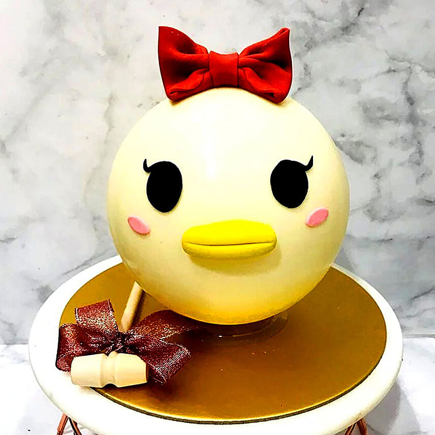 Duck Shaped Lychee Pinata Cake