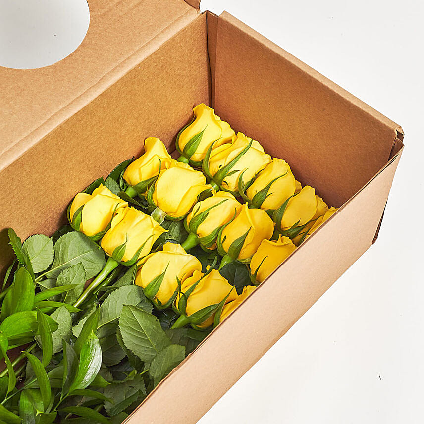 Eternal Love Yellow Roses Box