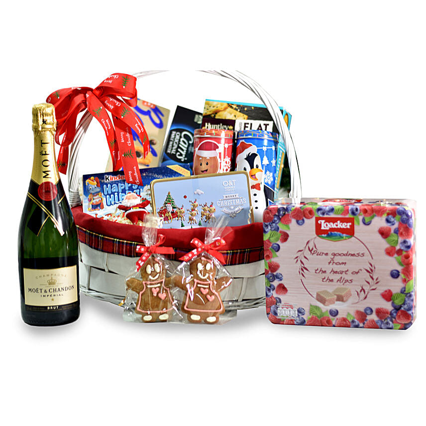 Wine Delicious Treats Christmas Basket