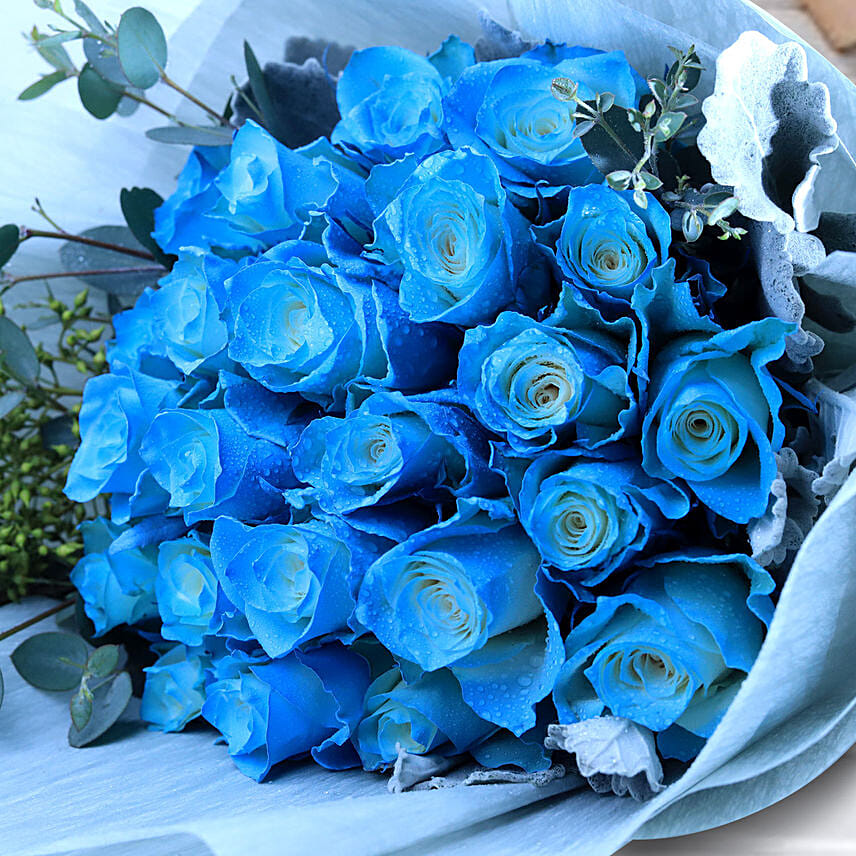 Fnp Blue Roses Floral Blue Roses Bouquet Delivery in Singapore - FNP SG