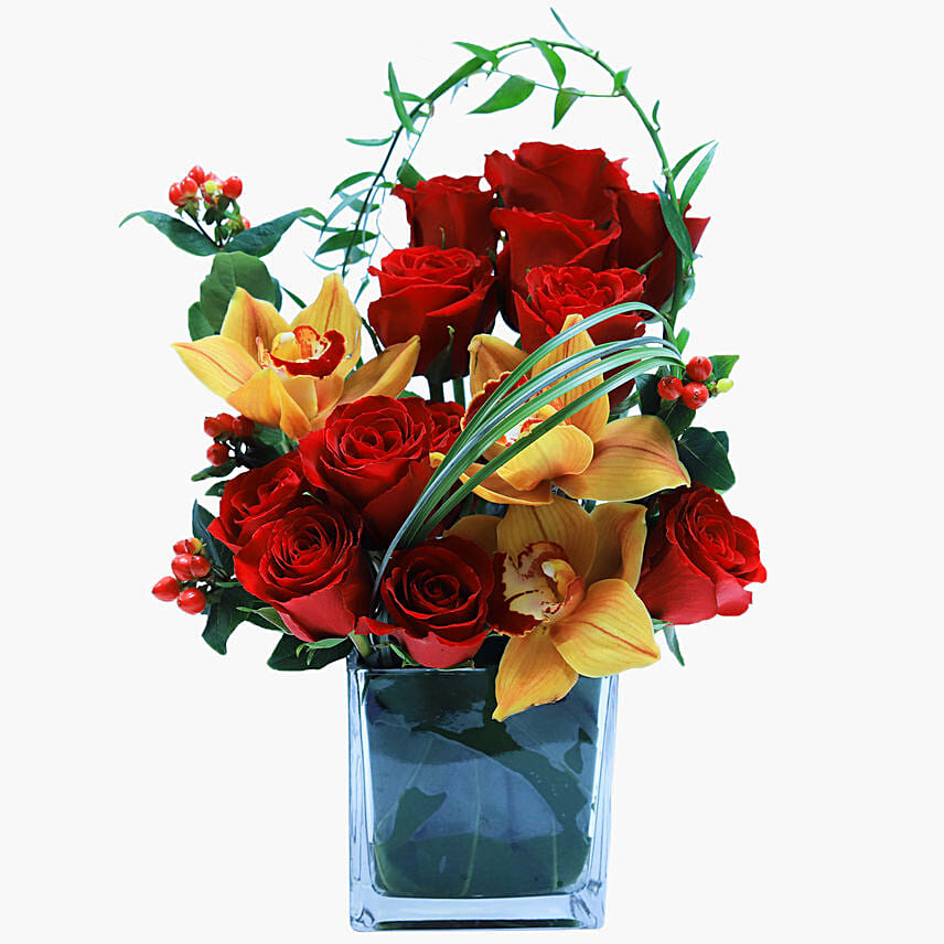 Charming Flowers Vase Arrangement For BAE