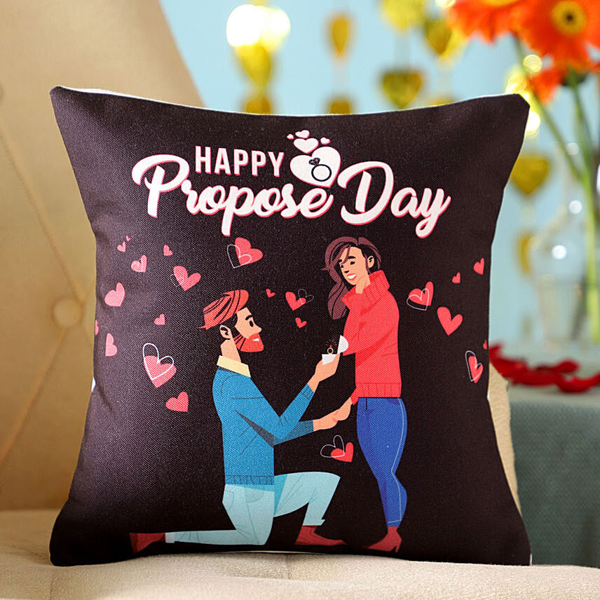 Happy Propose Day Printed Cushion