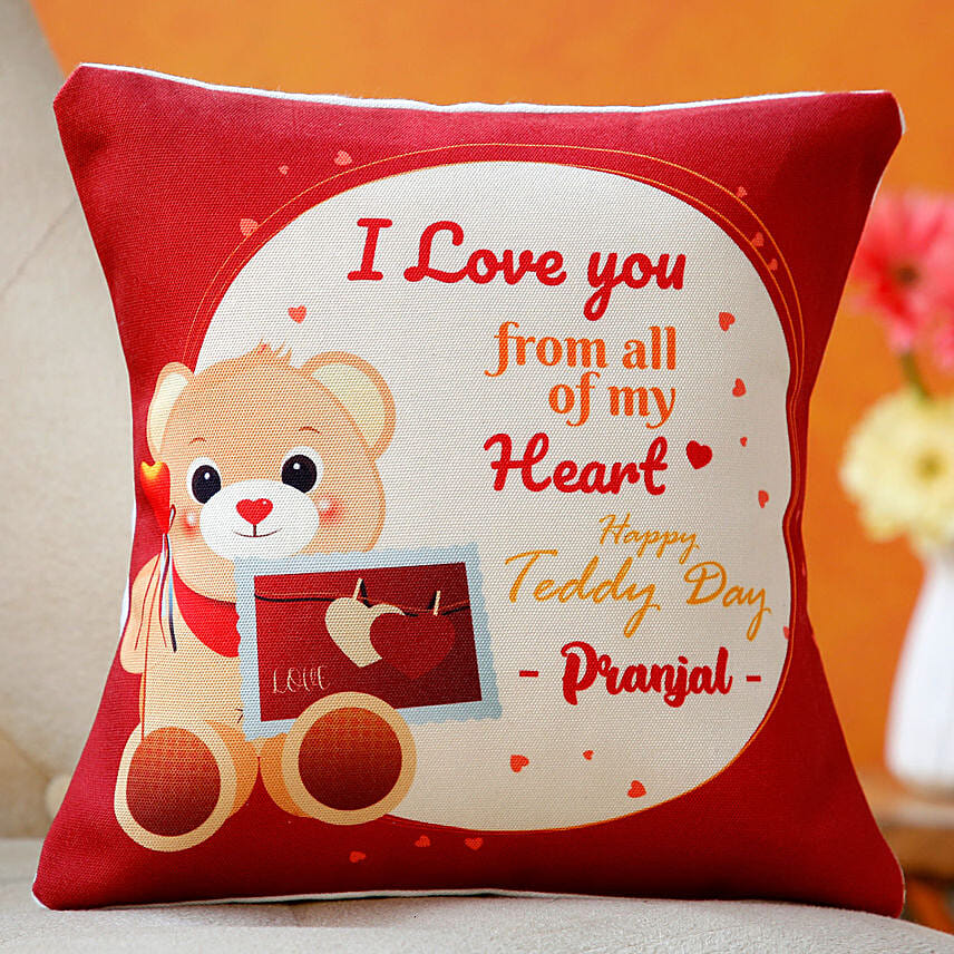 Teddy Day Personalised Cushion