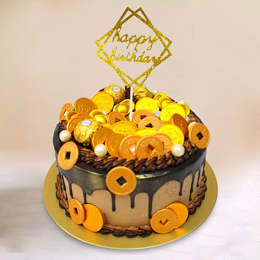 Chocolate Ganache Money Pulling Cake 100$ Inside