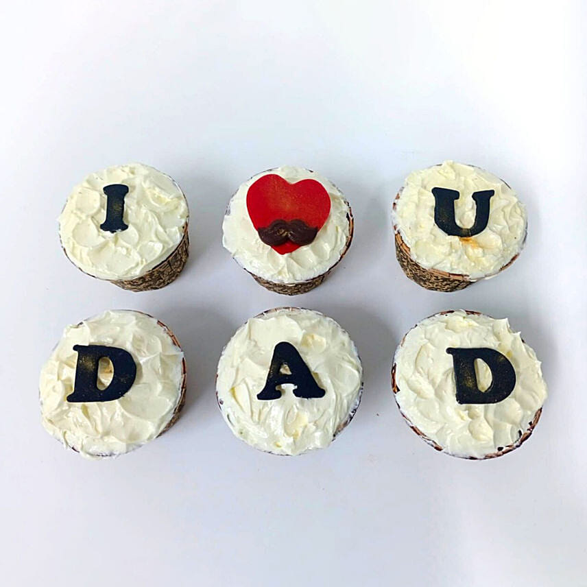 I Love U Dad Chocolate Cream Cupcakes 6 Pcs