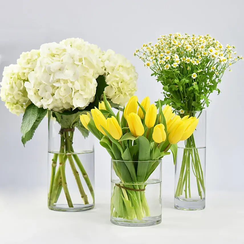 Set Of 3 Graceful Flower Arrangements