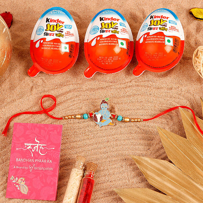 Sneh Bal Krishna Kids Rakhi And Kinder Joy Pack