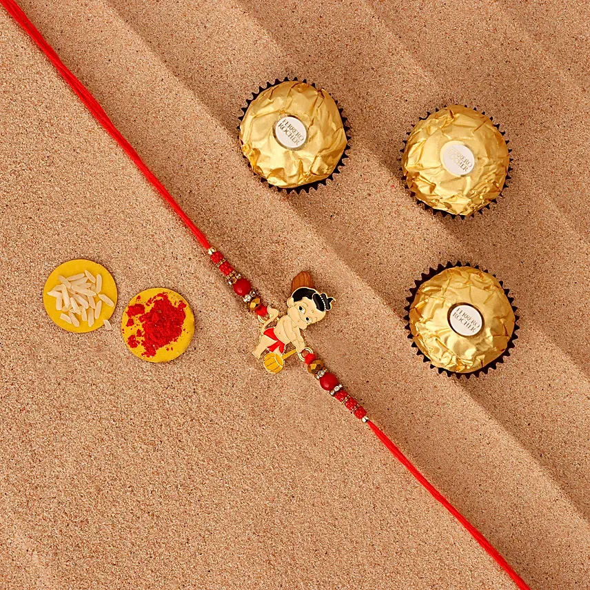 Sneh Holy Ganesha Kids Rakhi & Ferrero Rocher