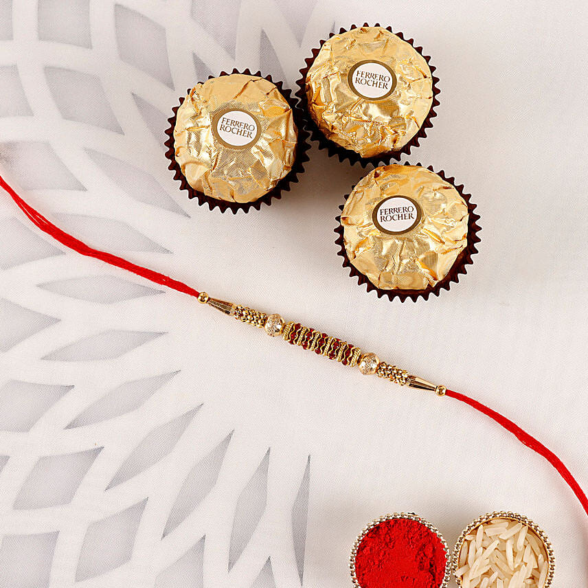 Sneh Sleek Mauli Rakhi & Ferrero Rocher