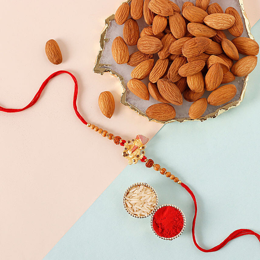 Sneh Antique Ganesha Rakhi & Almonds