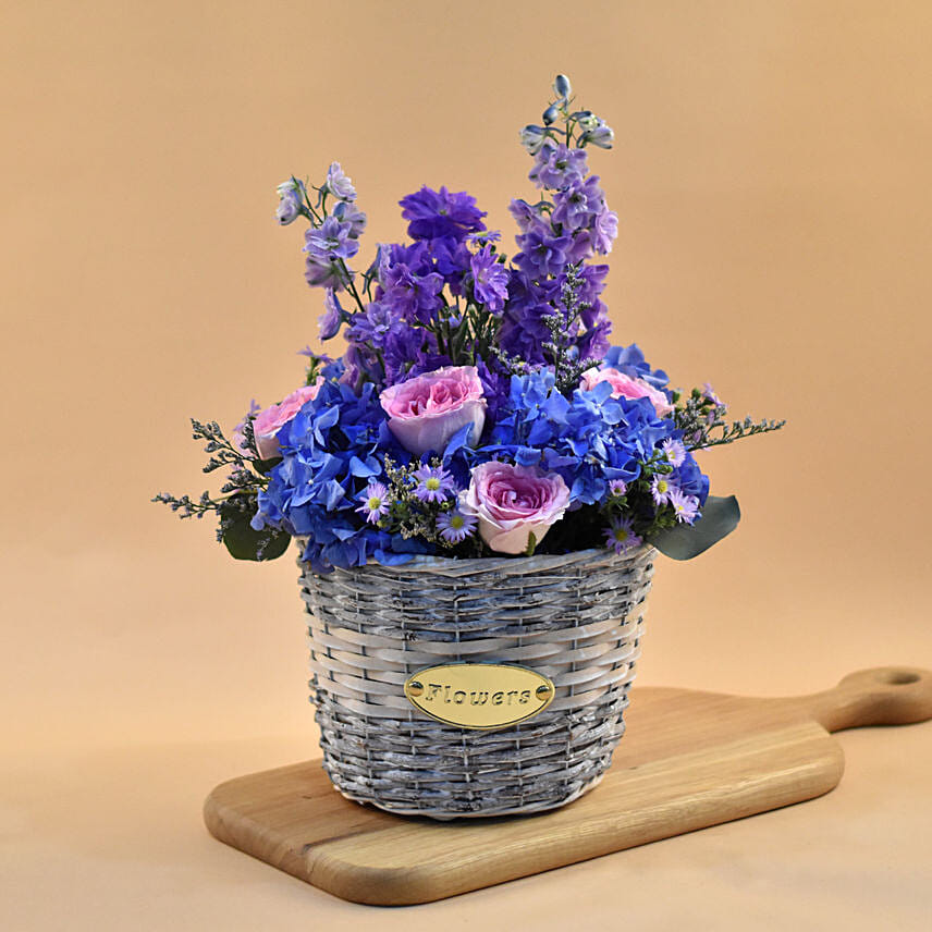 Charismatic Flowers Willow Basket