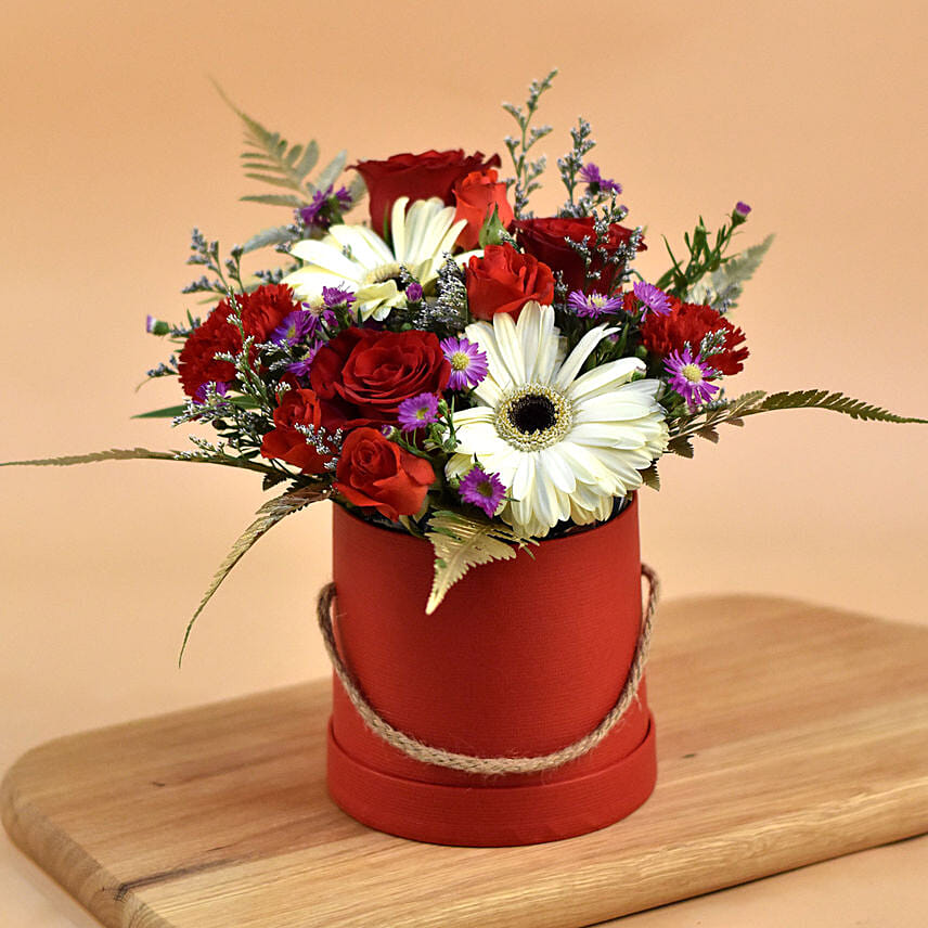 Ravishing Mixed Flowers Red Box