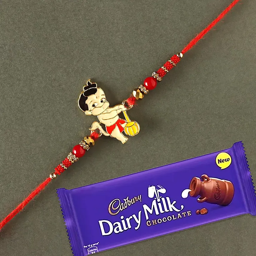 Sneh Holy Ganesha Kids Rakhi with Dairy Milk