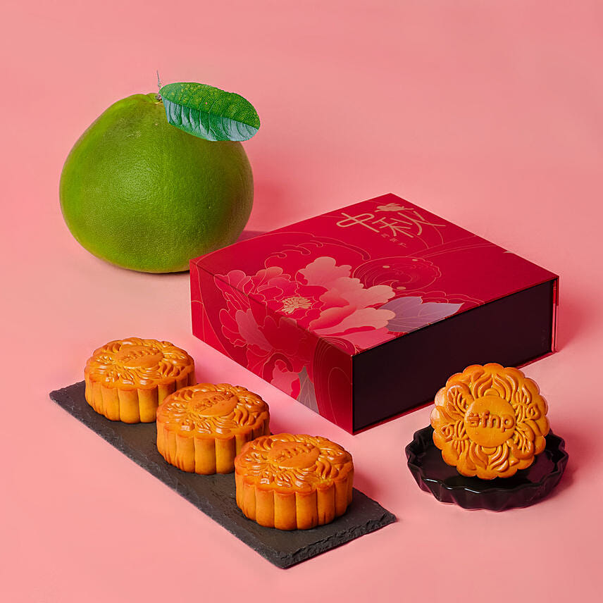 Pure Lotus Paste Mooncakes And Pomelo