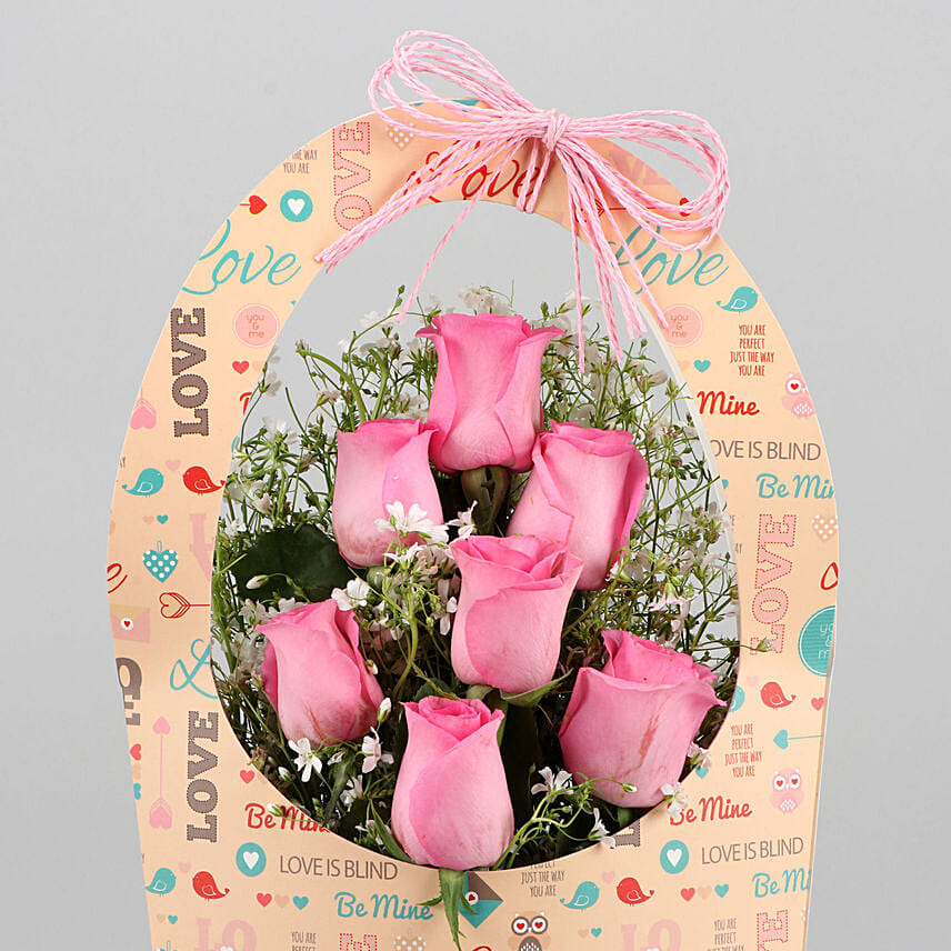 Fnp Roses Pink Roses In FNP Love Sleeve Delivery in Singapore - FNP SG