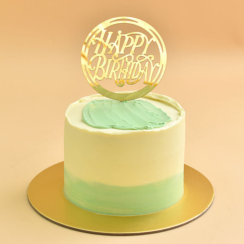 Designer Cake with Happy Birthday Topper