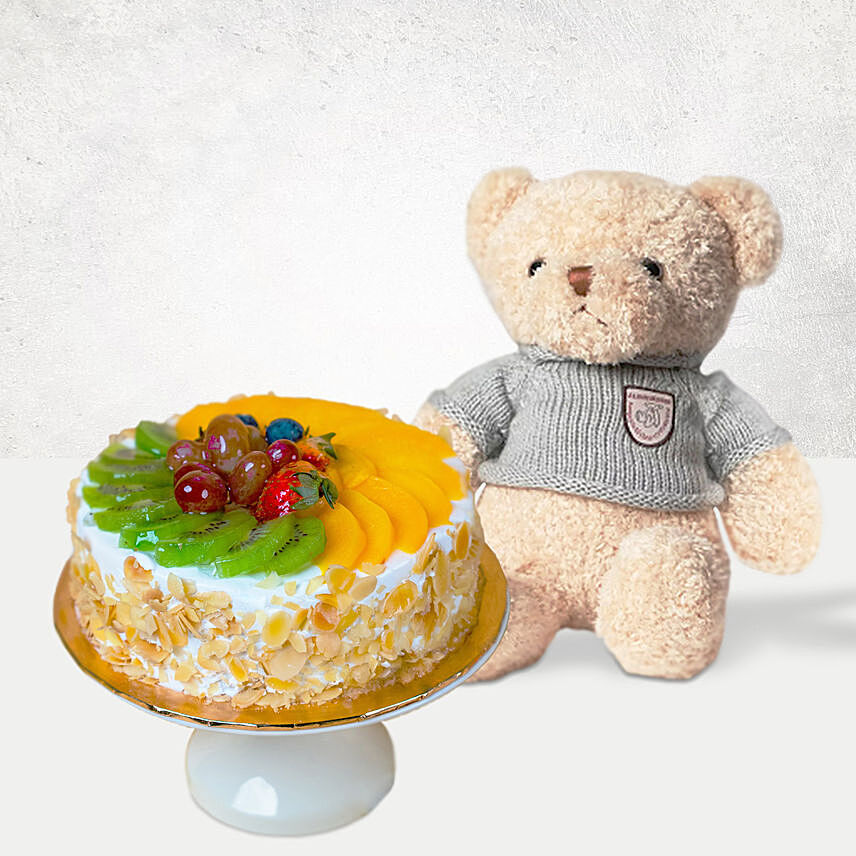 Fruit Cake With Teddy Bear