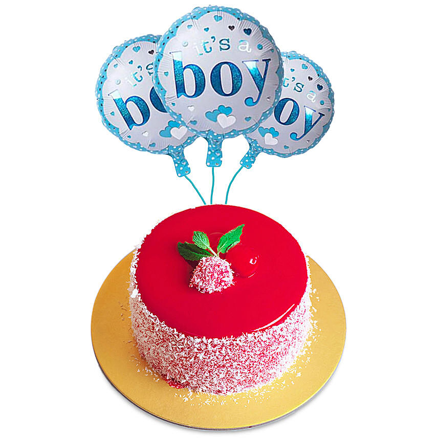 Sweet Mini Mousse Cake With It's A Boy Balloons Set