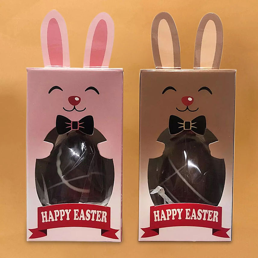 Pink and Brown Easter Egg In Bunny Box