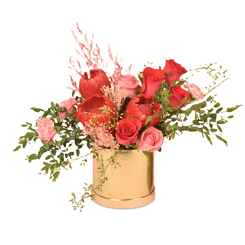 Attractive Golden Arrangement For Mother's Day