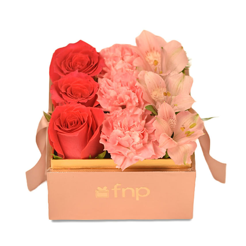 Fnp Pink Box Arrangement for Mom