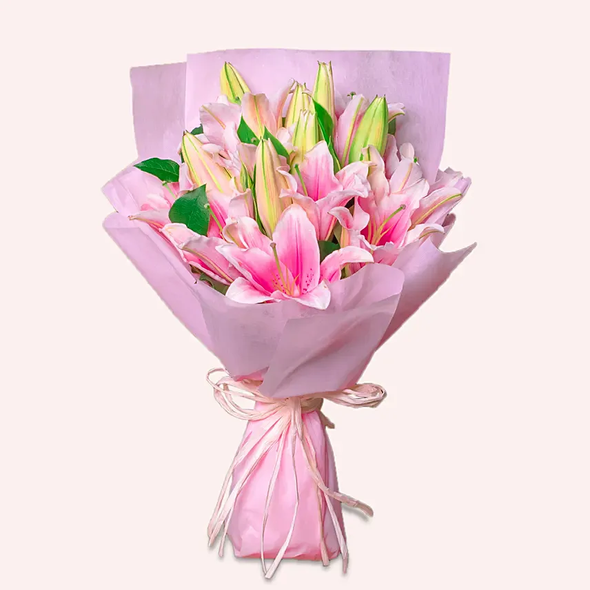 Passionate Oriental Pink Lilies for Mothers Day