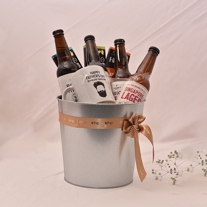 Beer Bucket with Printed Mug For Dad