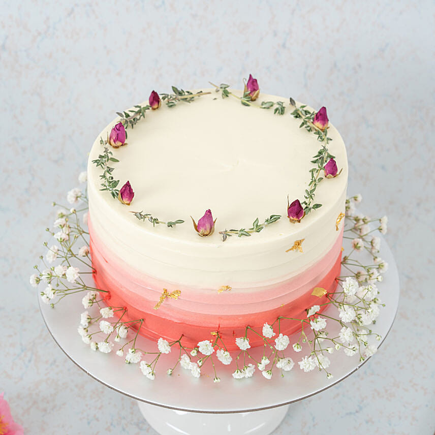 Ombre Pink Baby Breath Ondeh Ondeh Cake 6 inch