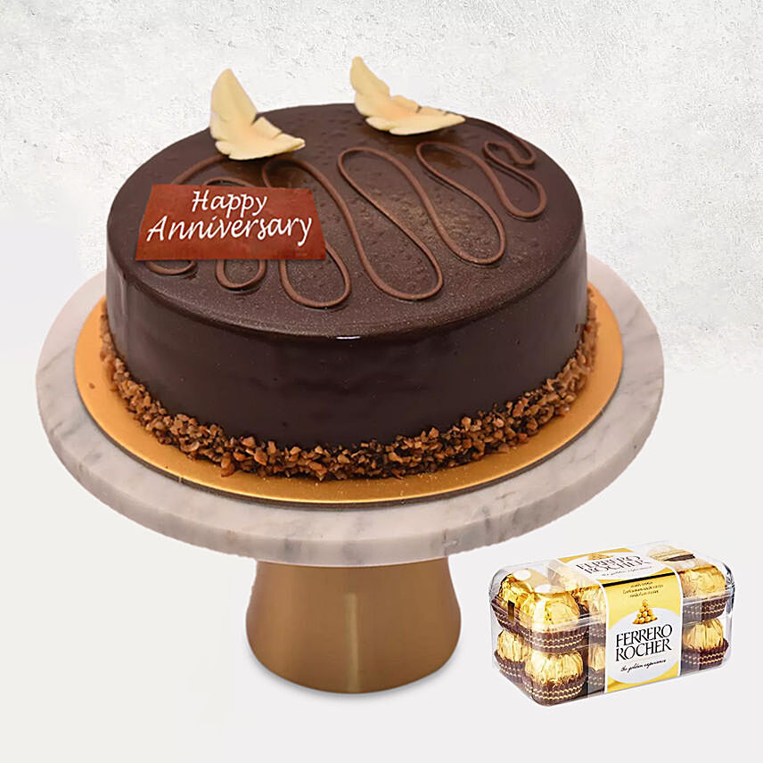 Anniversary Chocolate Cake With Chocolate