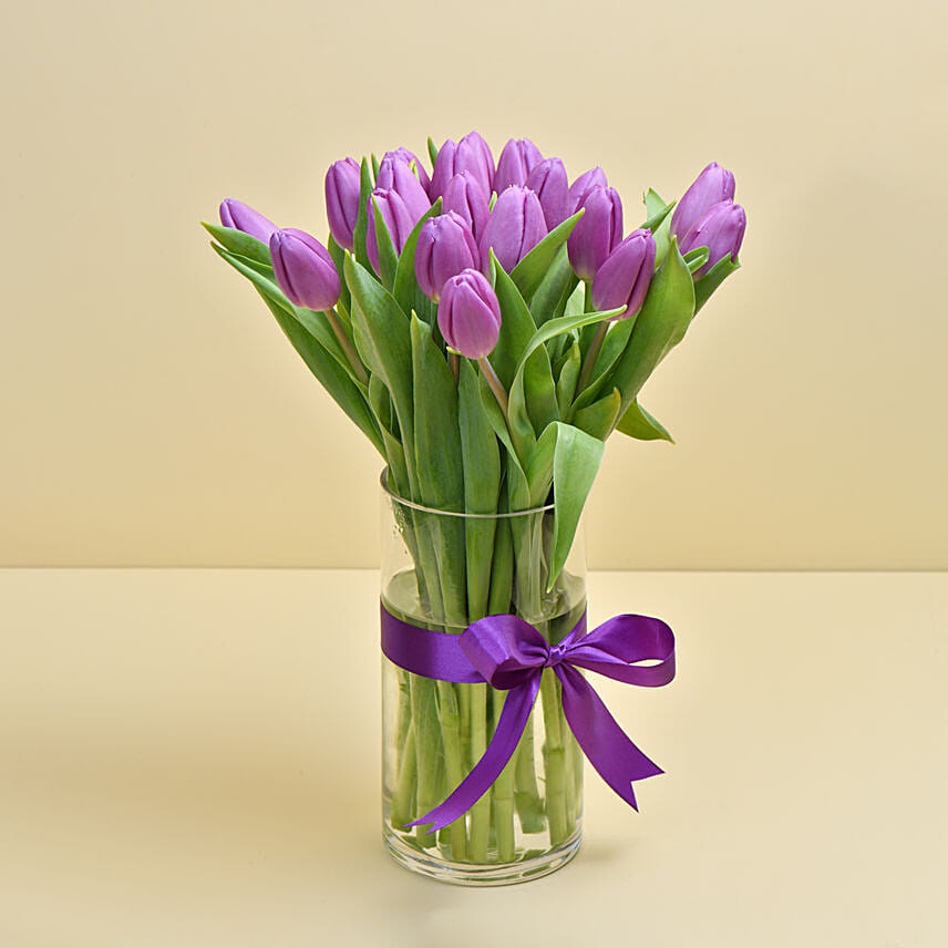 10 Purple Tulip Arrangement