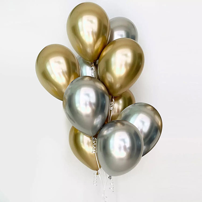 Gold and Silver Chrome Balloons