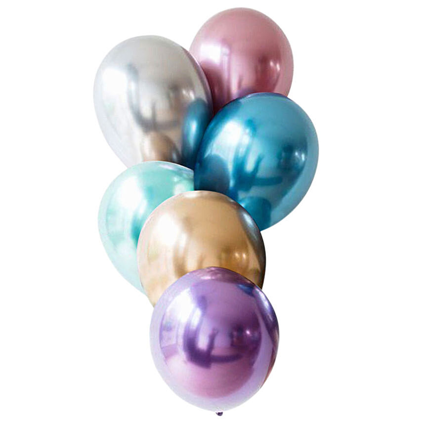 Multicolor 6 Chrome Balloons