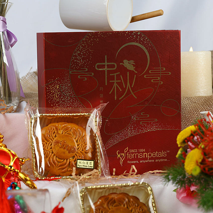 Mid Autumn Blessings Flowers and Moon Cakes Delivery in Singapore FNP SG