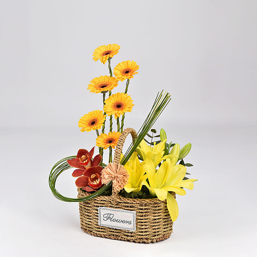 Birthday Wishes Flowers Basket