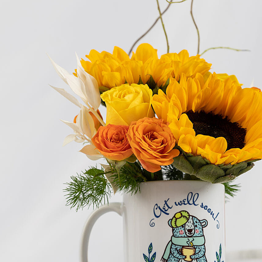 Get Well Soon Flowers Mug Delivery in Singapore FNP SG