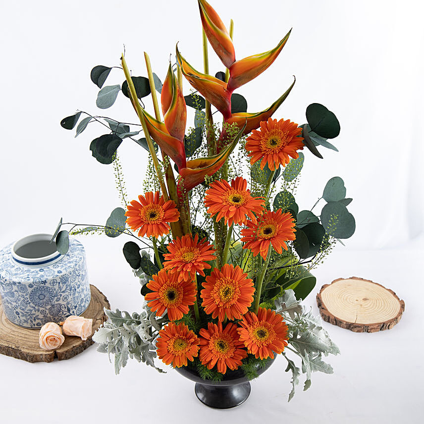 Gerberas and Heliconia Flower Arrangement