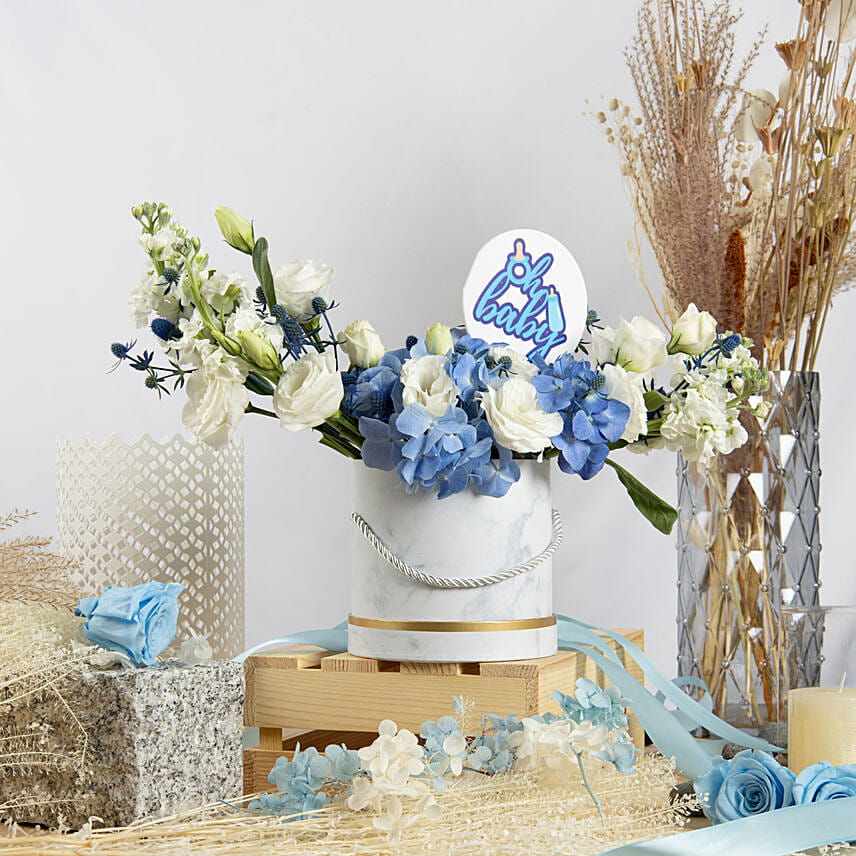 Baby Boy Celebration Flowers Box