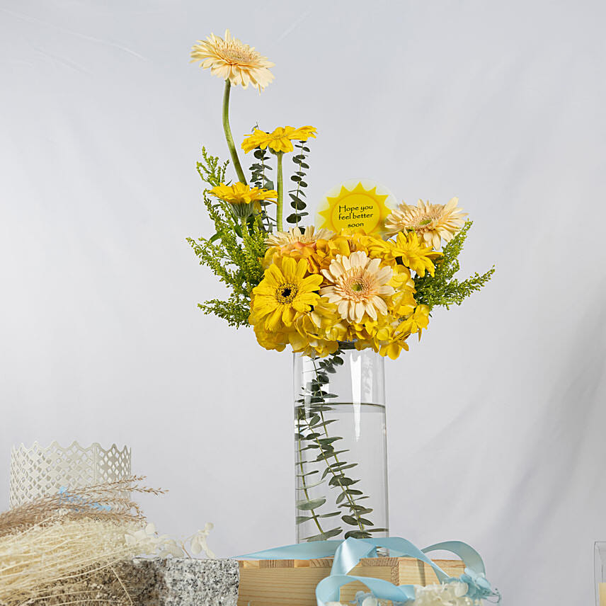 Get Well Soon Message Flowers Vase Delivery in Singapore FNP SG