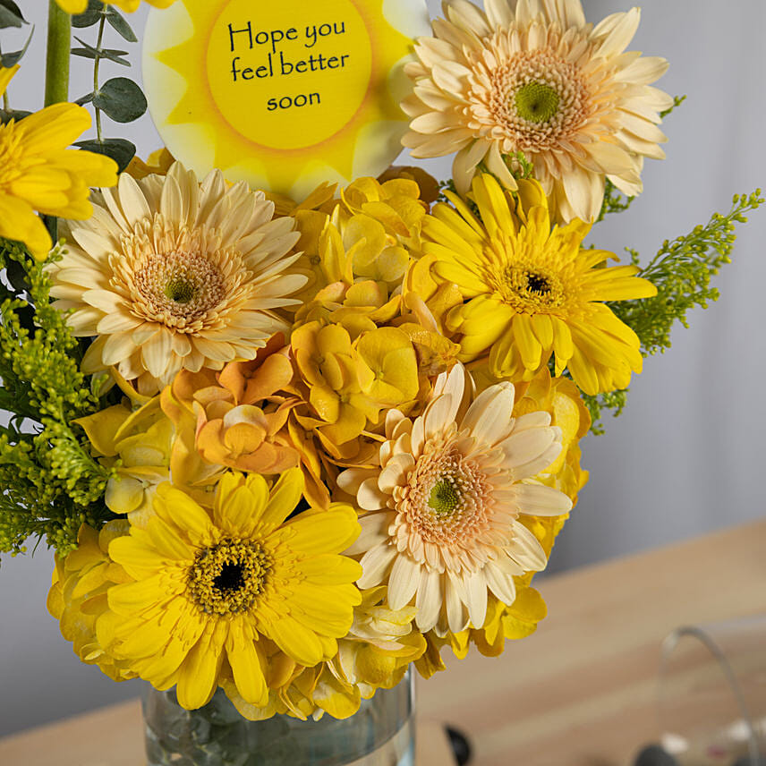 Get Well Soon Message Flowers Vase Delivery in Singapore FNP SG