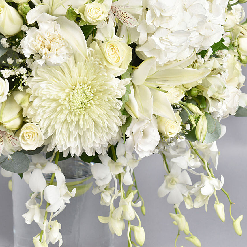 Enchanting White Flower Arrangement Delivery in Singapore - FNP SG