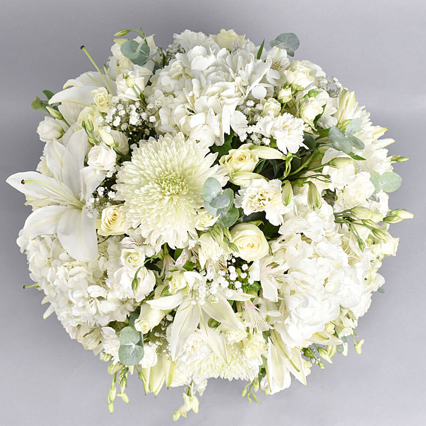 Enchanting White Flower Arrangement Delivery in Singapore - FNP SG