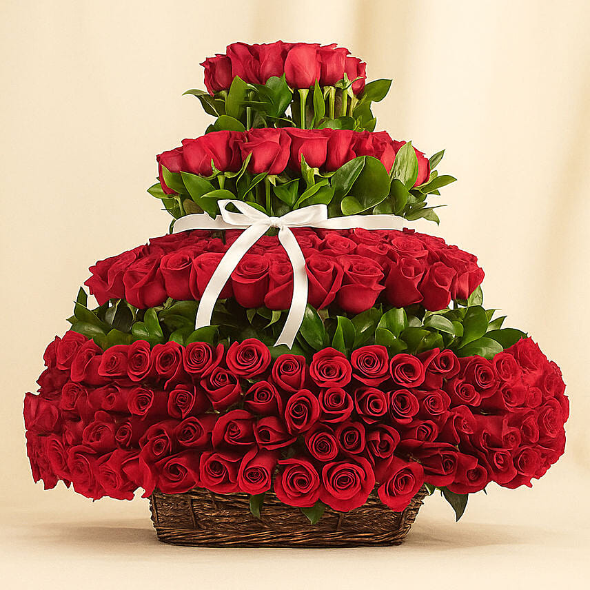 Basket of 400 Roses Glory Delivery in Singapore FNP SG