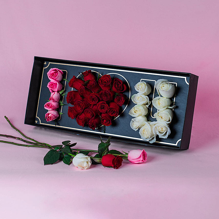 Love Roses Sl I Love You Mixed Roses Arrangement for Valentine Delivery in Singapore ...